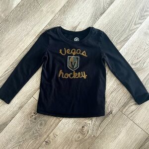 Vegas Knights Hockey Kids Black Long Sleeve Shirt 3T